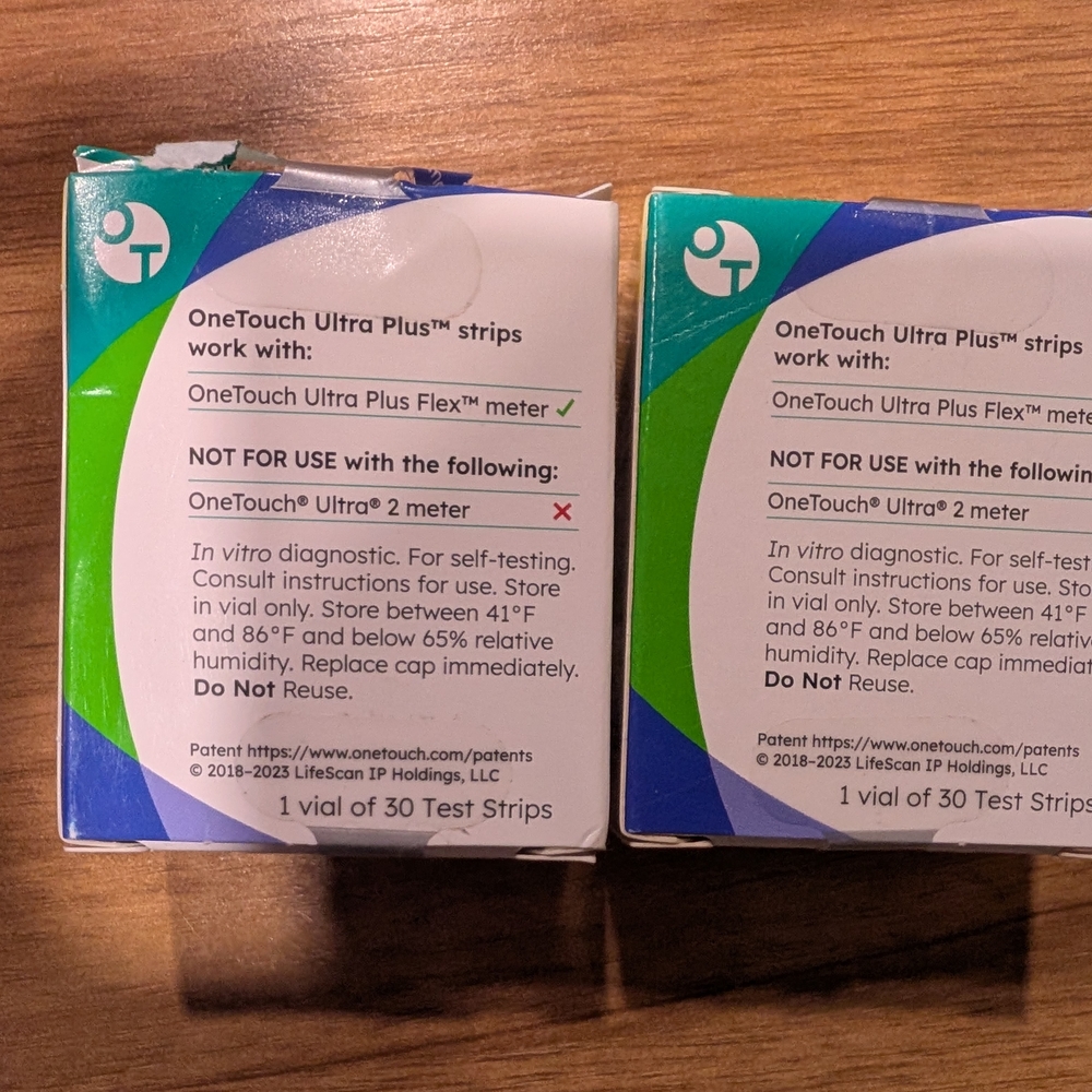 (2) One Touch Ultra Plus 30ct Test Strips (New). - Picture 3 of 4